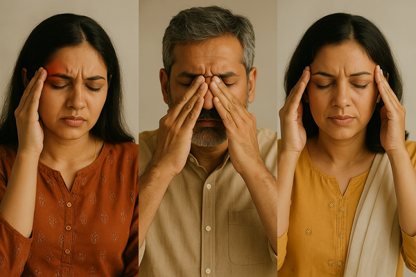 3 Indian with migraine, sinus and regular headaches, square size image