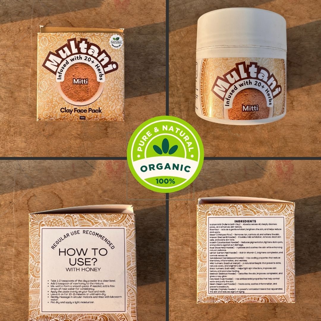 Multani mitti Infused with Herbs Face Pack - AyutriFace pack