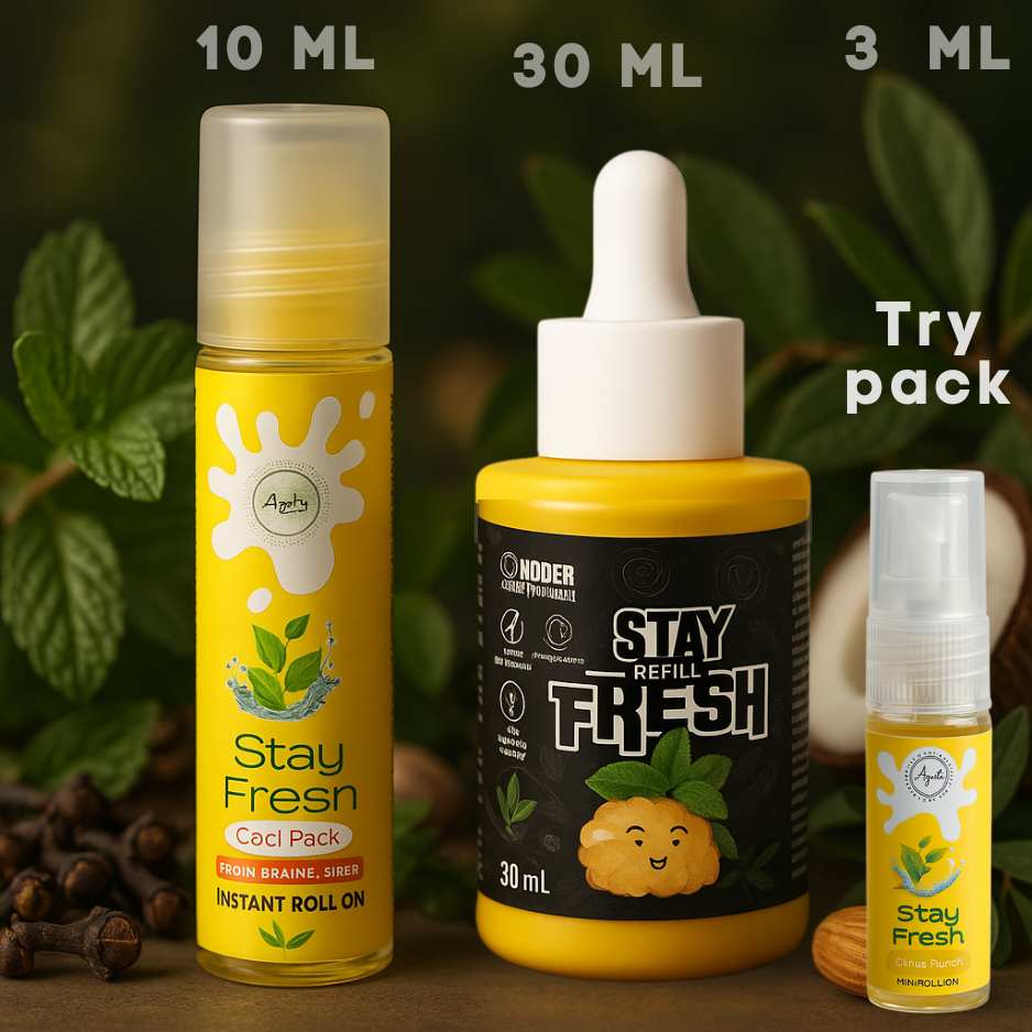 Stay fresh Aromatherapy Regular Roll on for Migraine | Sinus | Cervical | Body - Ayutri